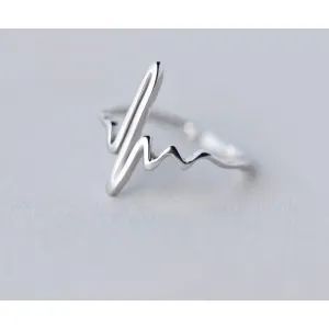 Sterling Silver EKG Love Life Toe Ring - 925