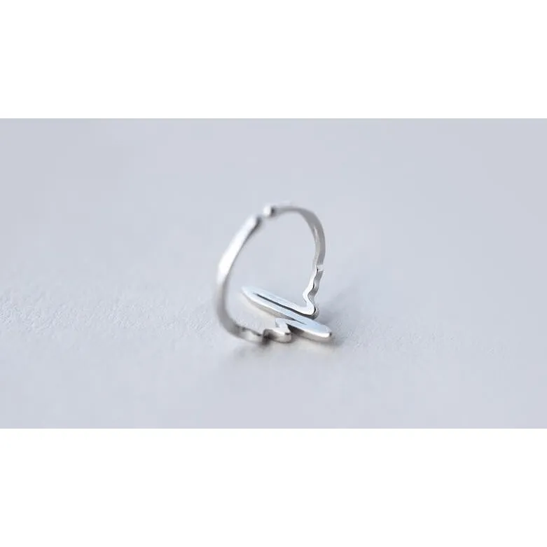 Sterling Silver EKG Love Life Toe Ring - 925