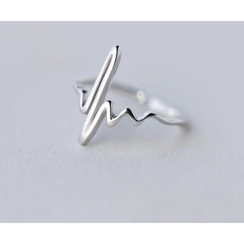 Sterling Silver EKG Love Life Toe Ring - 925
