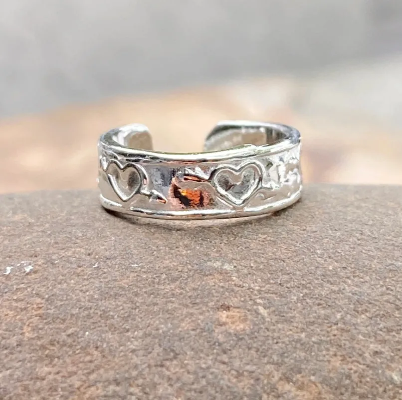 Sterling Silver Heart   Arrow Design Toe Ring