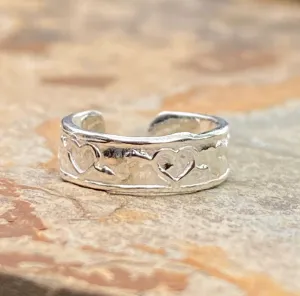 Sterling Silver Heart   Arrow Design Toe Ring
