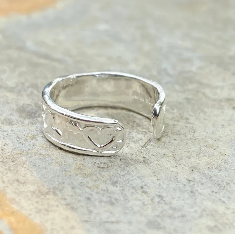 Sterling Silver Heart   Arrow Design Toe Ring
