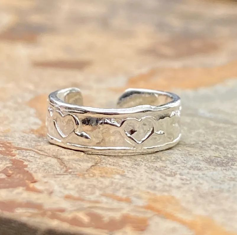 Sterling Silver Heart   Arrow Design Toe Ring