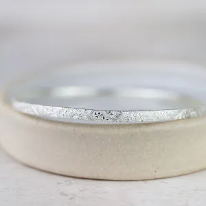 Sterling Silver Lace Texture Bangle