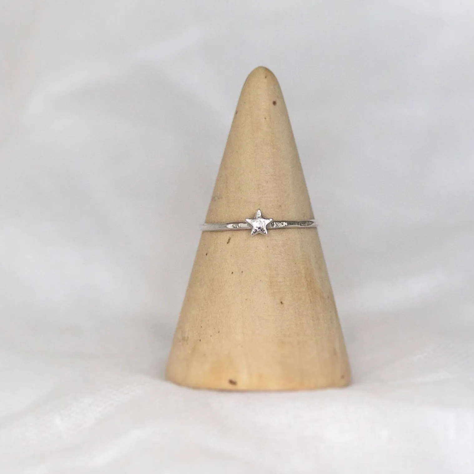 Sterling Silver Mini Charm Ring - Star
