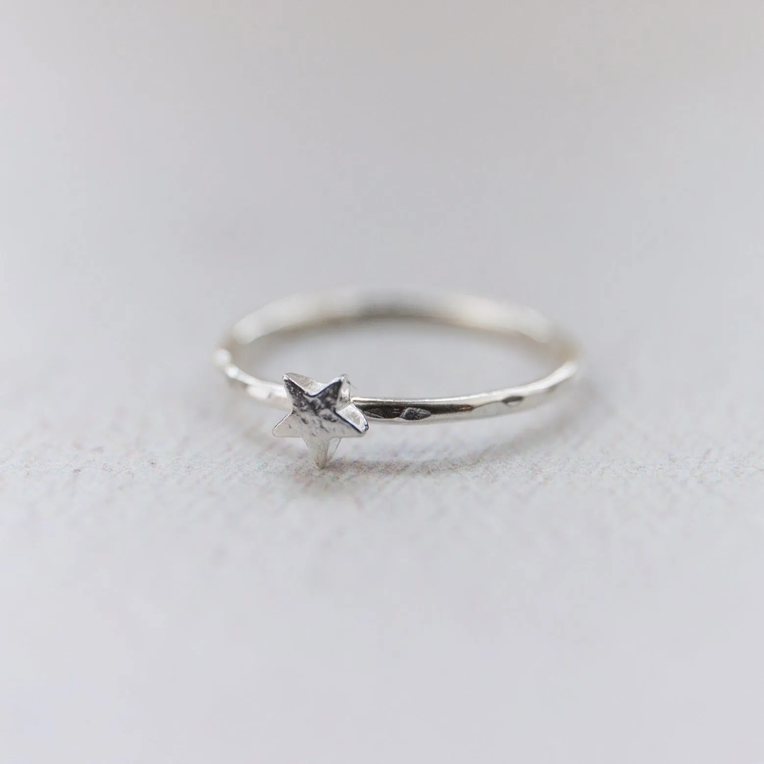 Sterling Silver Mini Charm Ring - Star