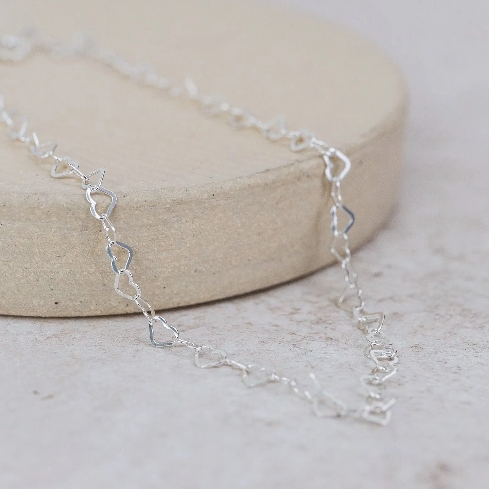 Sterling Silver Mini Heart Chain Anklet