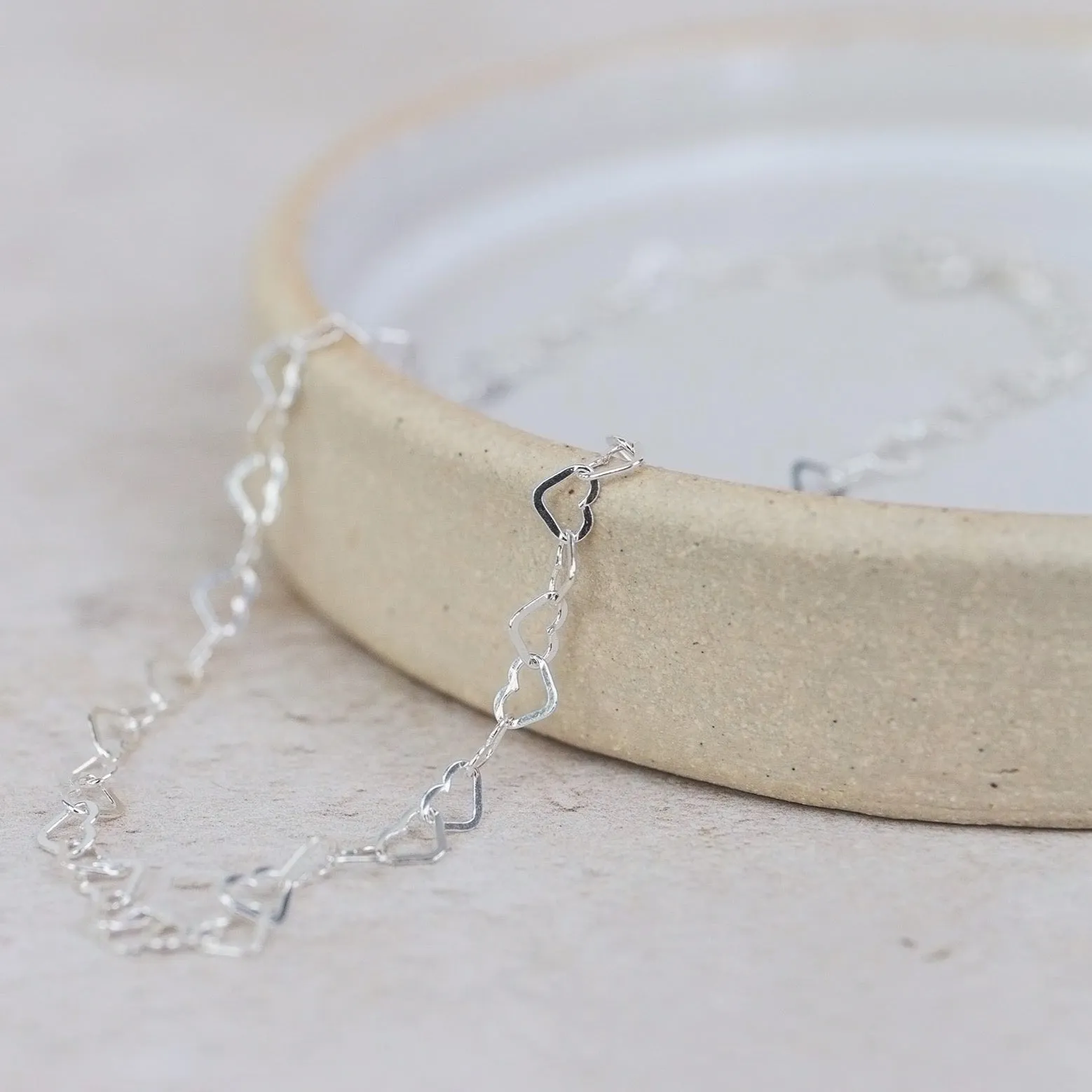 Sterling Silver Mini Heart Chain Anklet