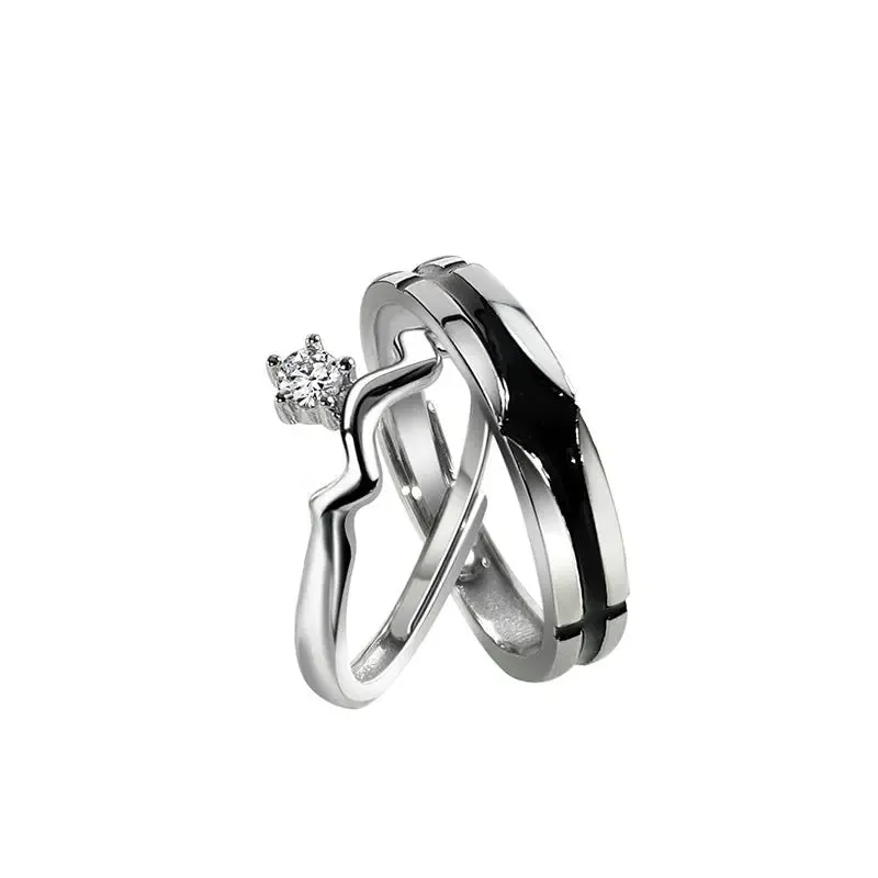 Sterling Silver Pair Of Rings For Women And Men