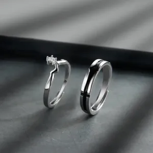 Sterling Silver Pair Of Rings For Women And Men