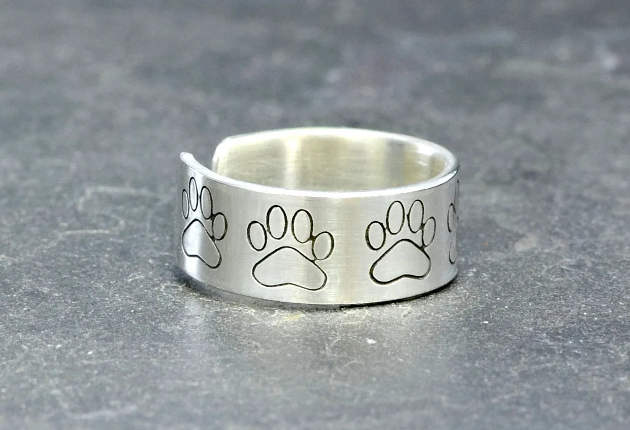 Sterling Silver Paw Design Toe Ring