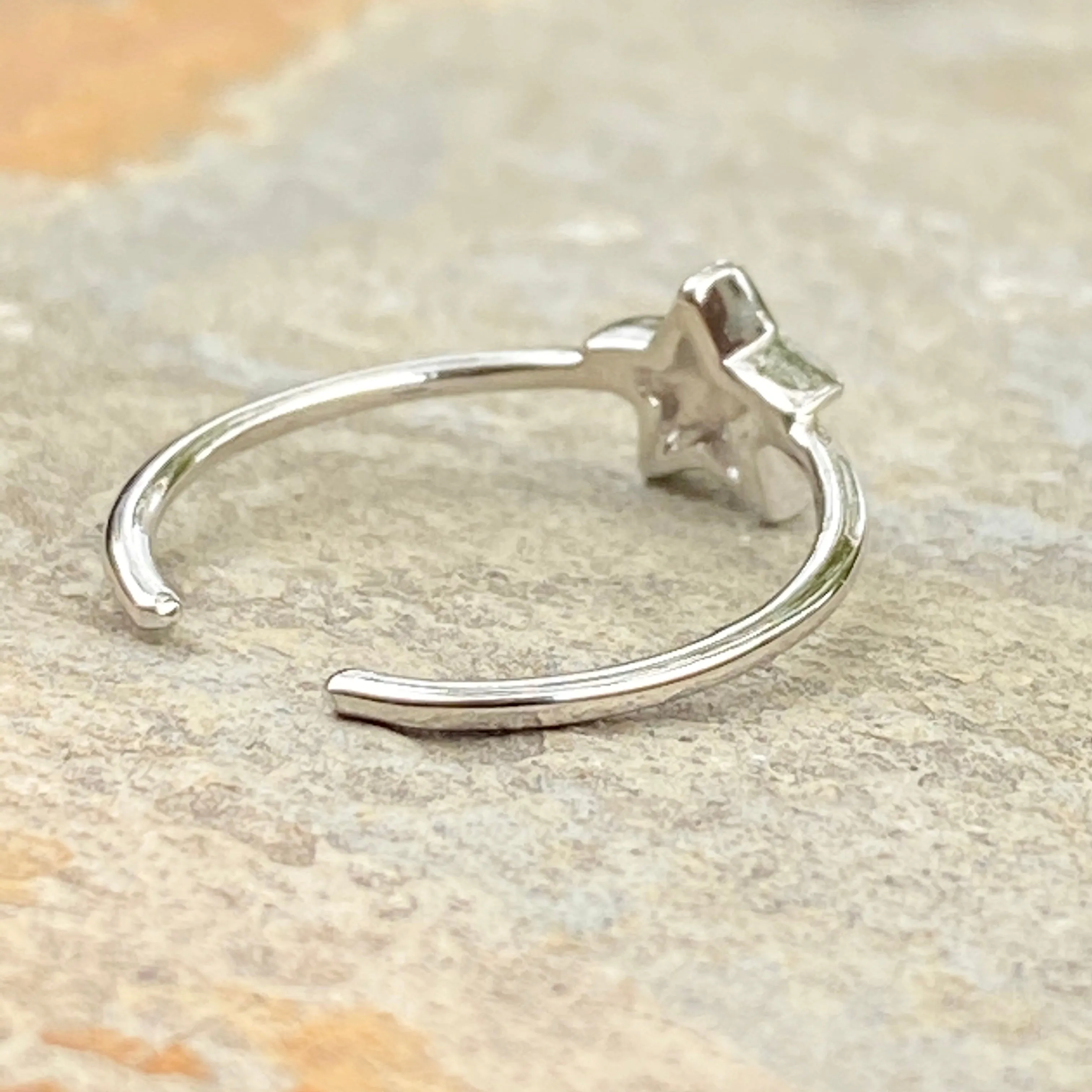 Sterling Silver Polished Star Charm Toe Ring