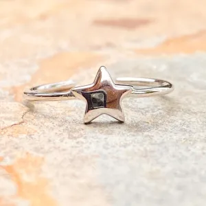 Sterling Silver Polished Star Charm Toe Ring