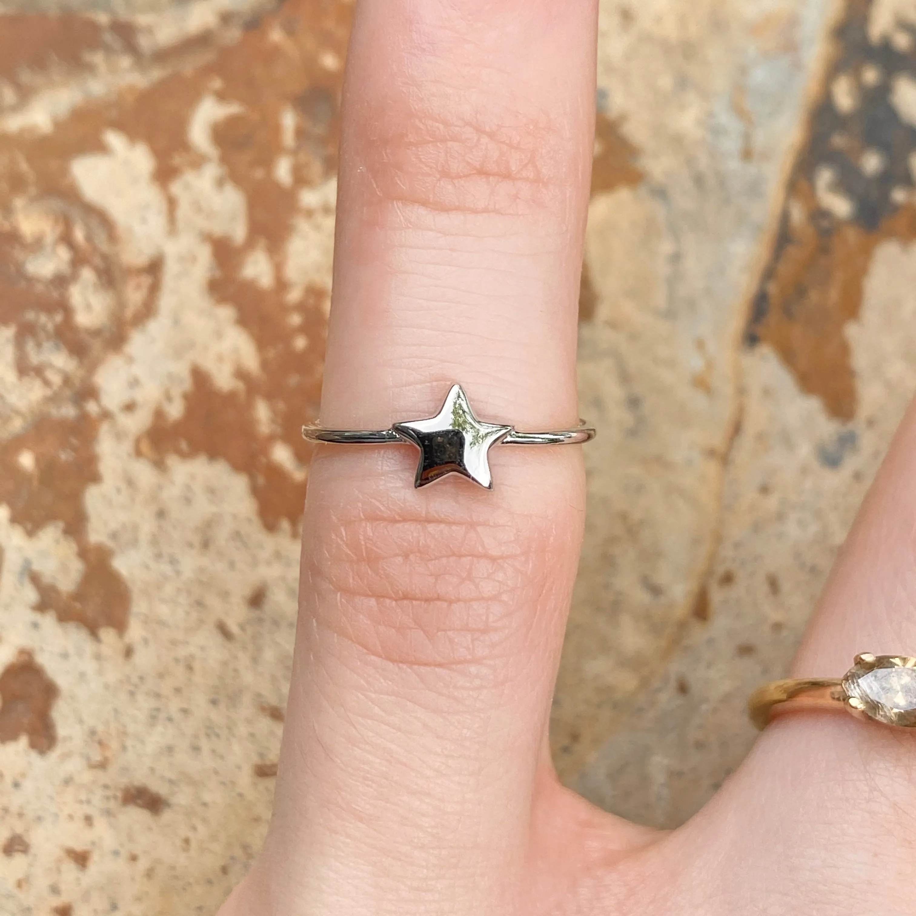 Sterling Silver Polished Star Charm Toe Ring