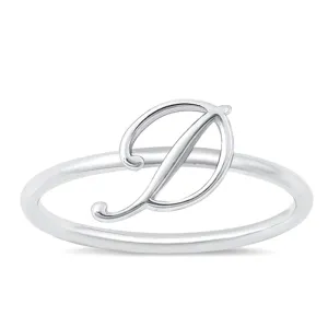 Sterling Silver "D" Initial Ring