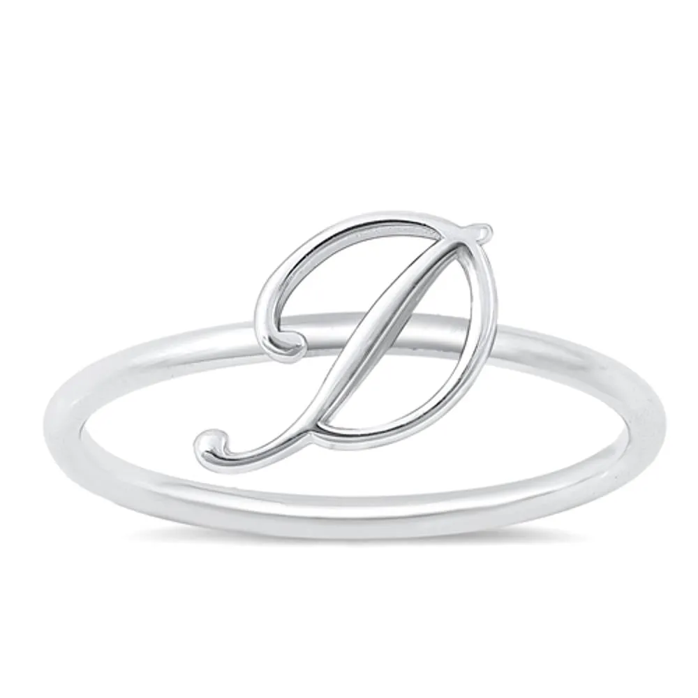 Sterling Silver "D" Initial Ring