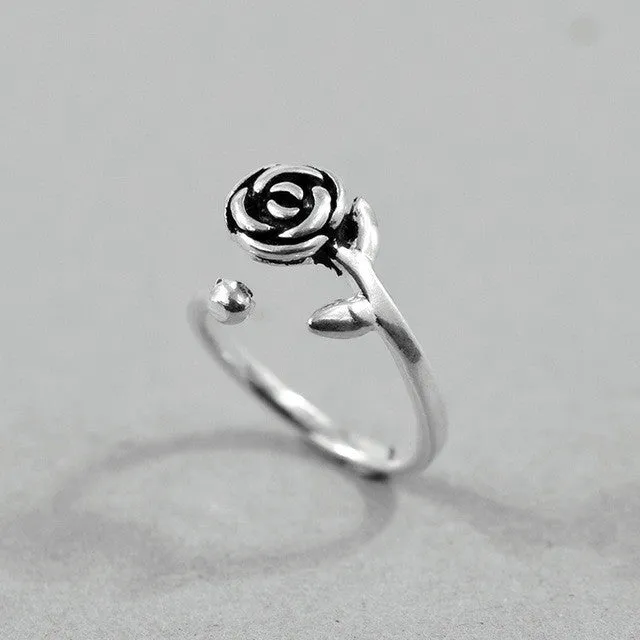 Sterling Silver Scarlet Rose Toe RIng - 925