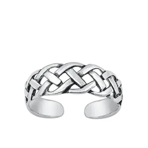 Sterling Silver Wholesale Braided Toe Ring Cute Adjustable Midi Band 925 New