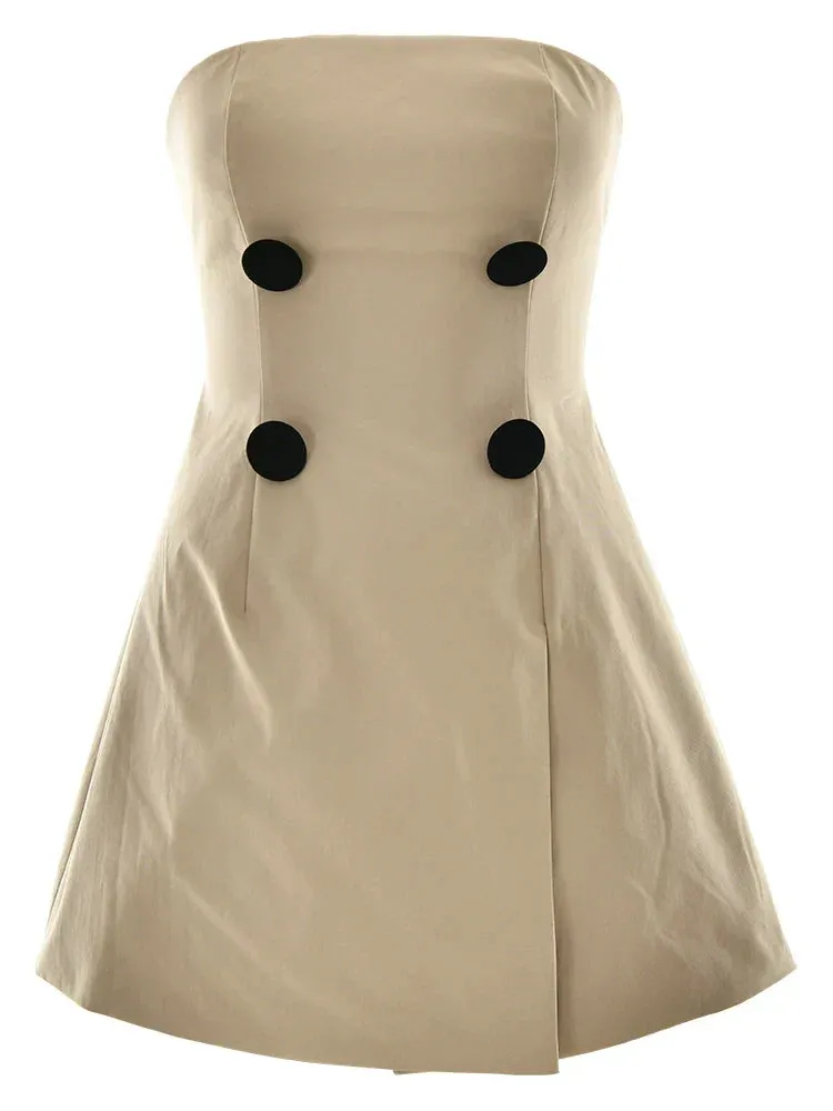 Strapless Trench Mini Dress | Chic & Elegant | Perfect for Stylish Outings
