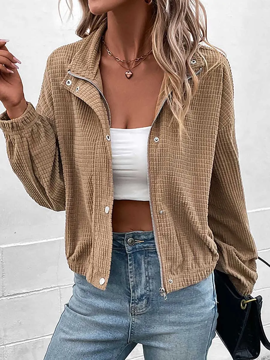 Stunncal Stand-up Jacket Corduroy Short Coat