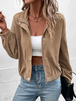 Stunncal Stand-up Jacket Corduroy Short Coat