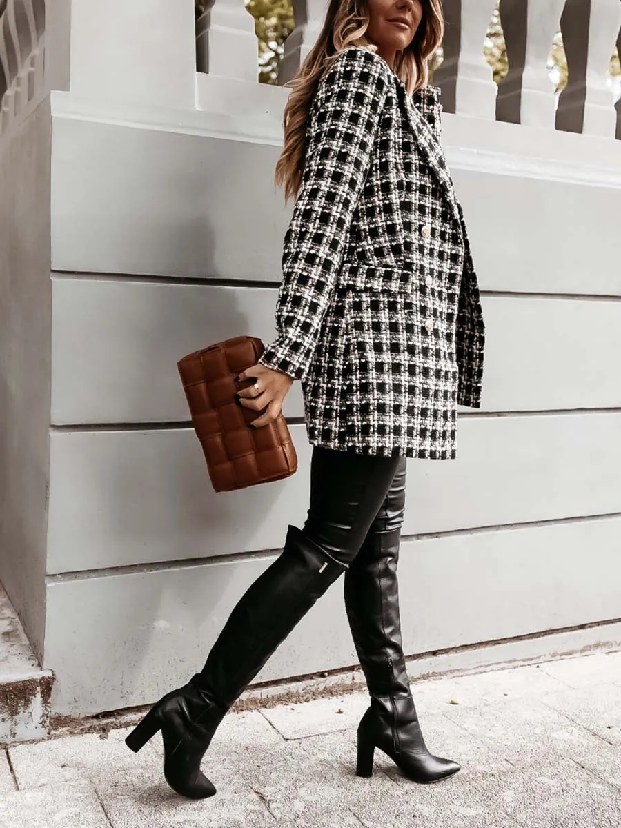 Stunncal Suit Collar Double-Breasted Coat
