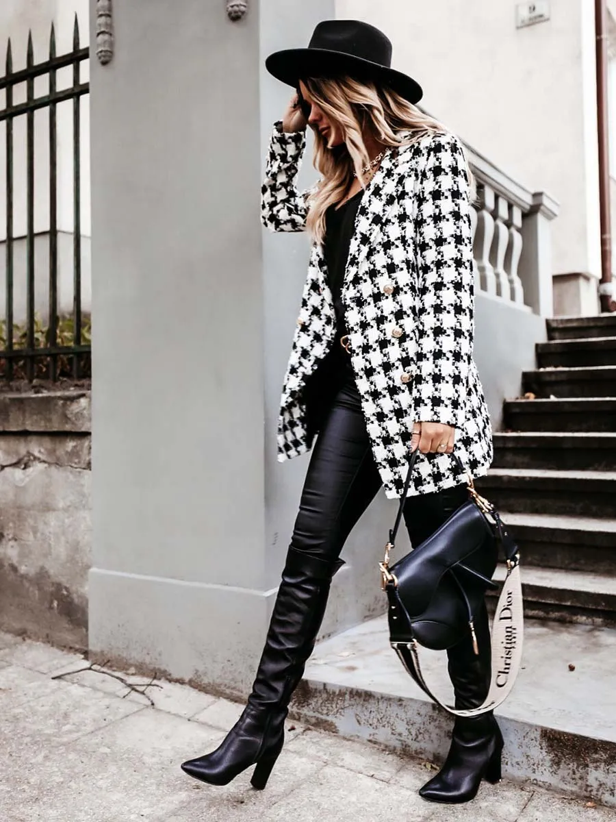 Stunncal Suit Collar Double-Breasted Coat