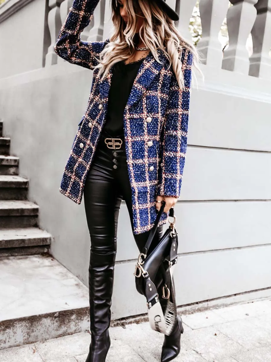 Stunncal Suit Collar Double-Breasted Coat
