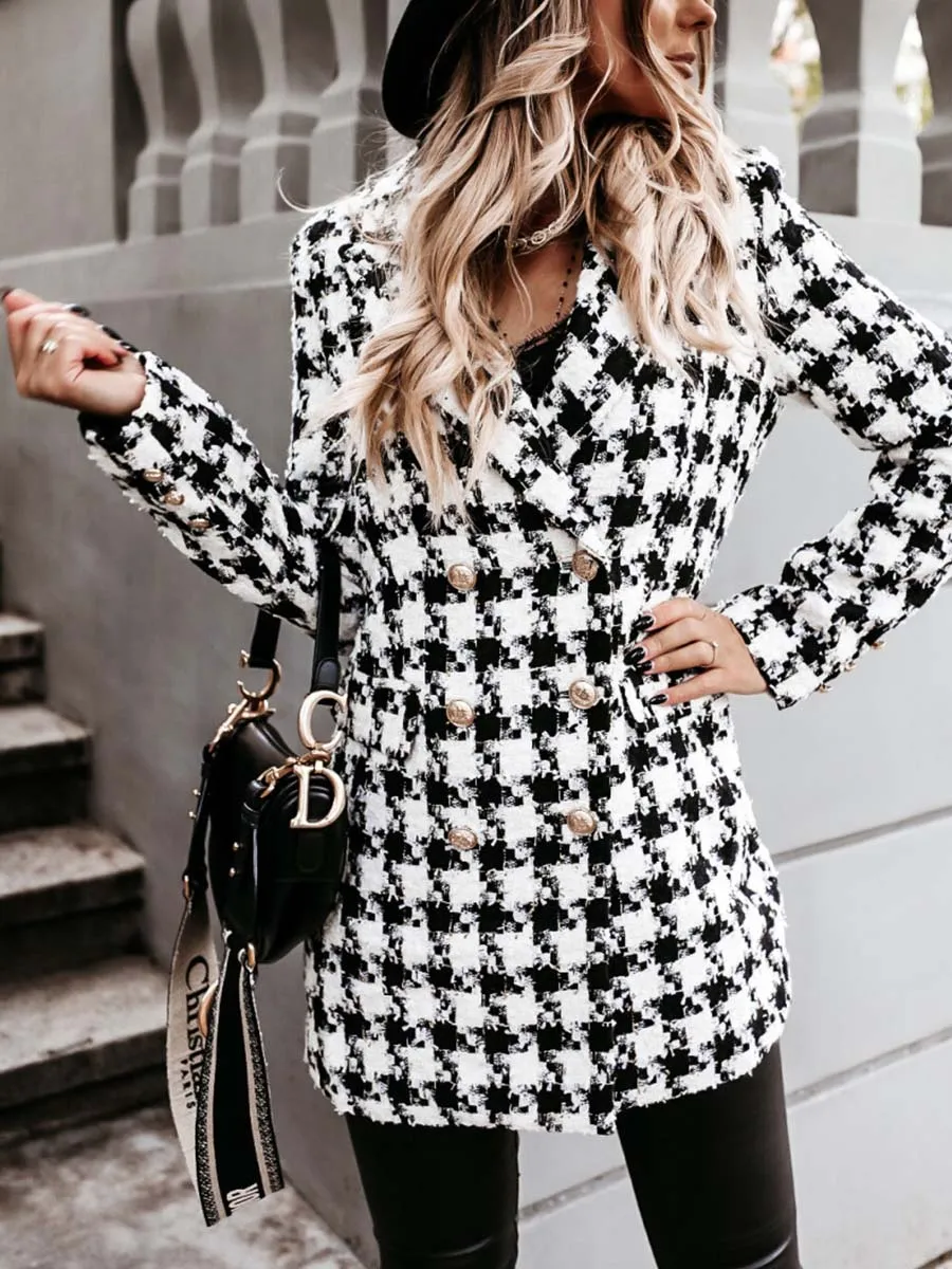 Stunncal Suit Collar Double-Breasted Coat