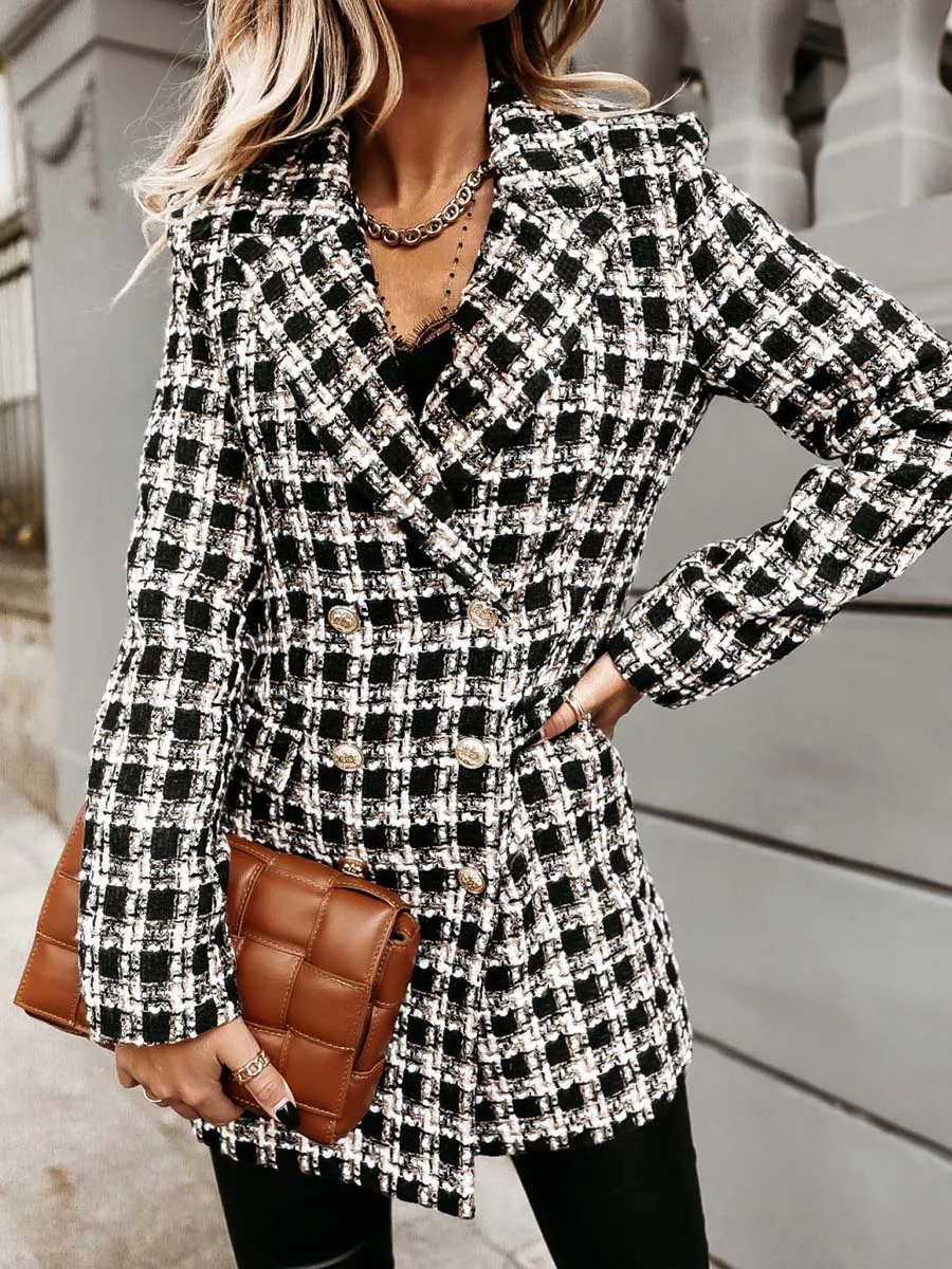 Stunncal Suit Collar Double-Breasted Coat