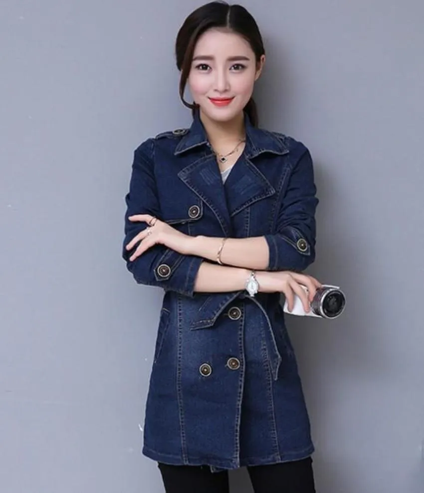 Stylish Double Breasted Slim Fit Denim Jacket