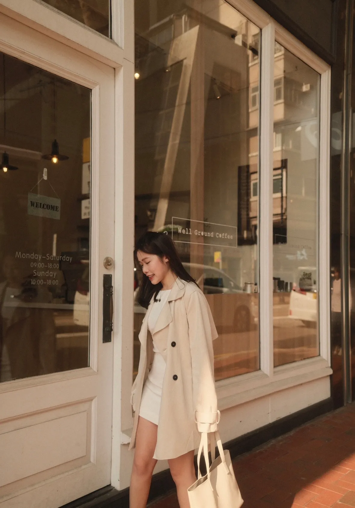Suede Like Trench Coat