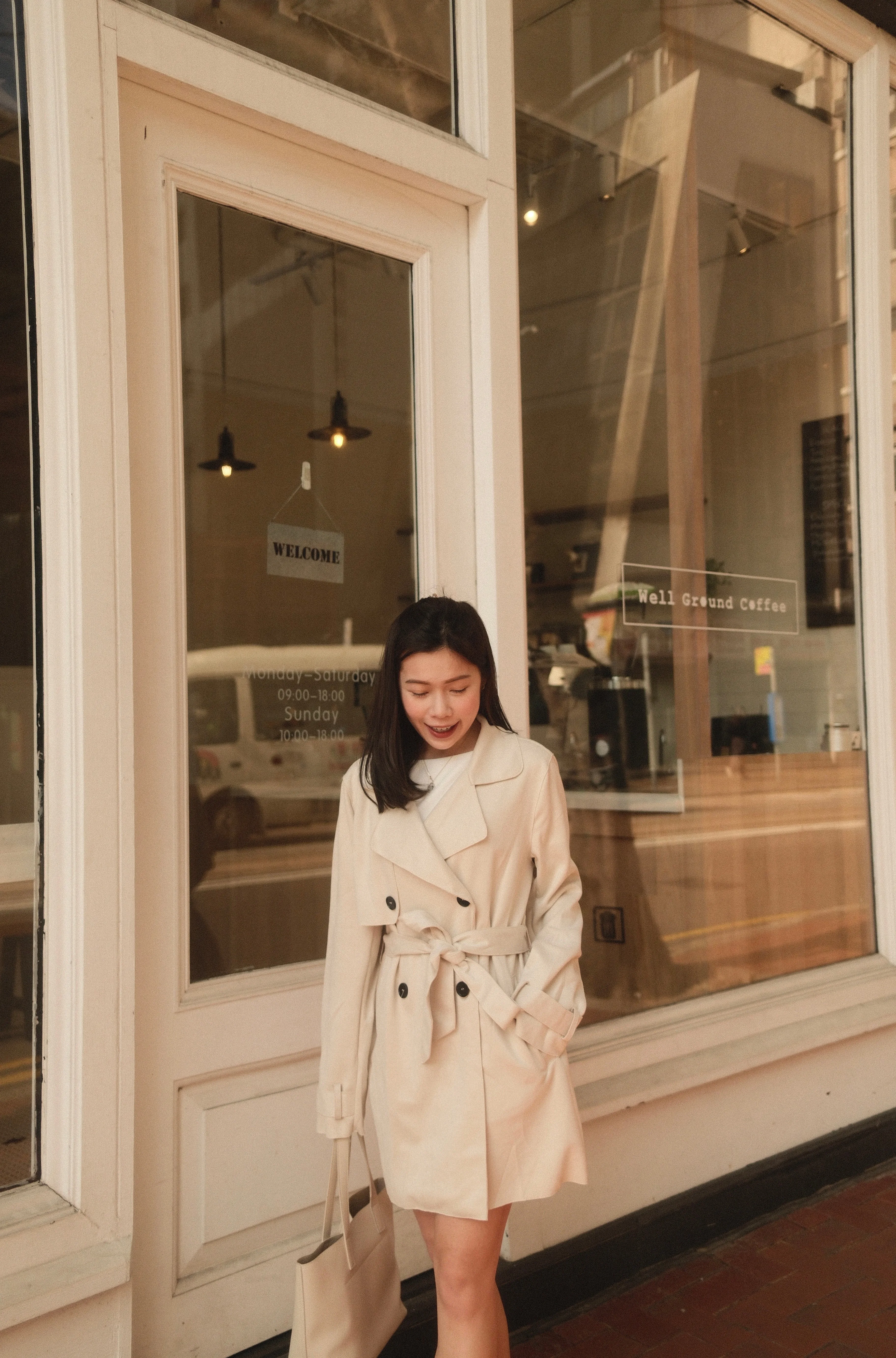 Suede Like Trench Coat