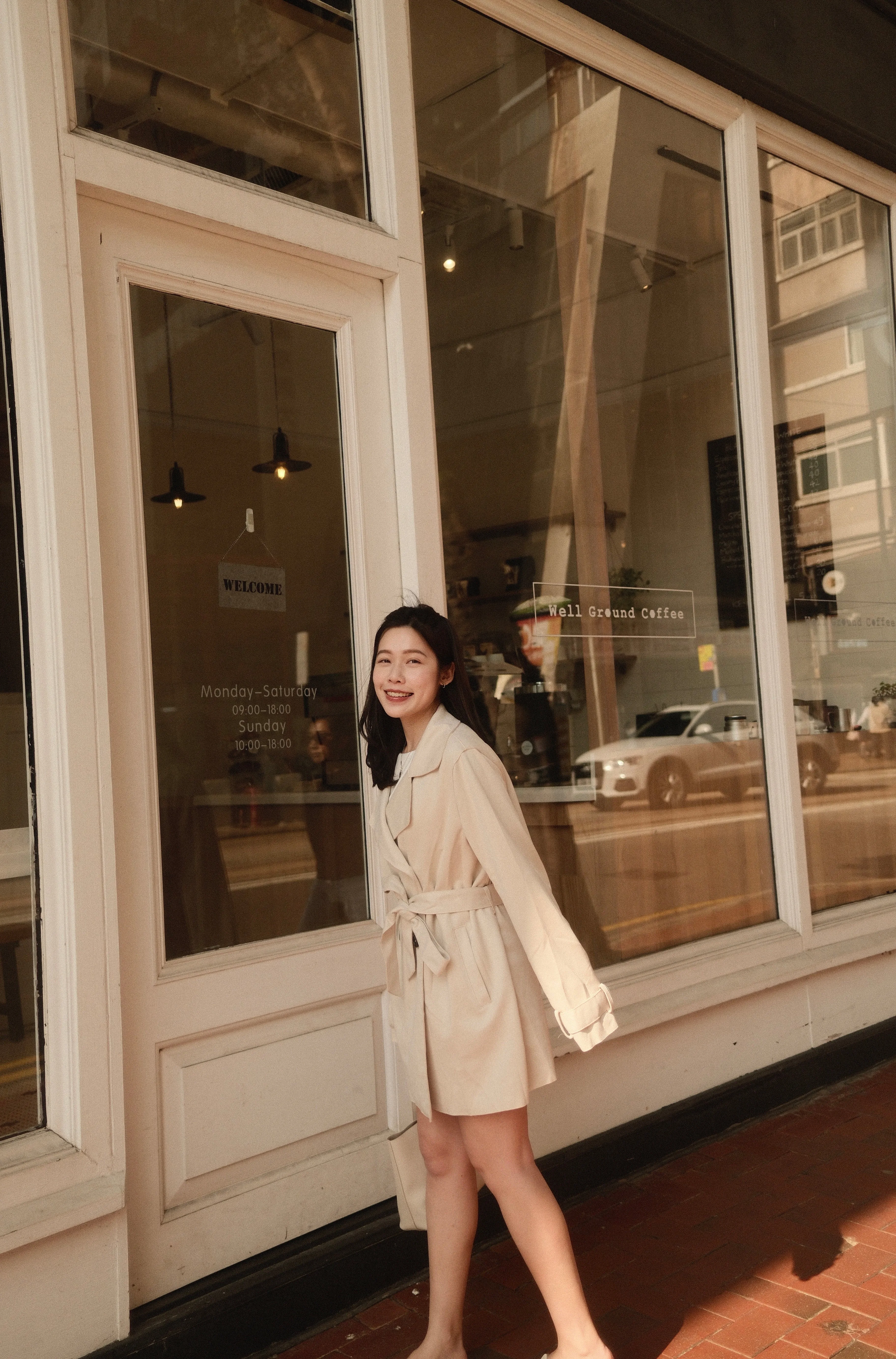 Suede Like Trench Coat