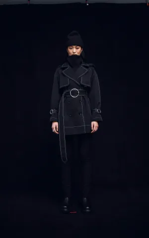 SUSTAINABLE WATER RESISTANT SHORT TRENCH COAT