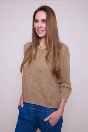 Suzy D Lina Sparkle Sweater, Navy & Beige