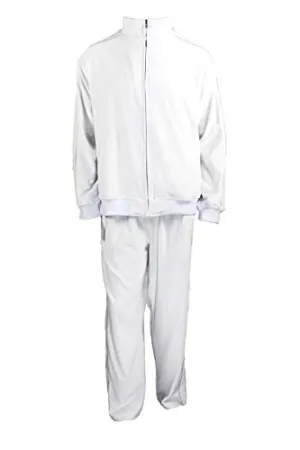 Sweatsedo Mens Velour Tracksuit (XXXXL, White)