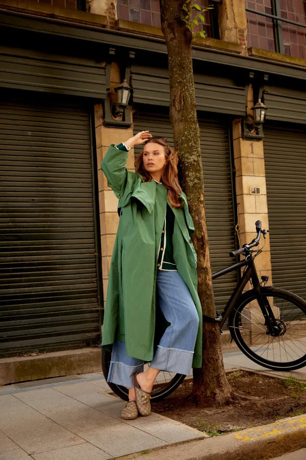 Téa Flowy Trench Green
