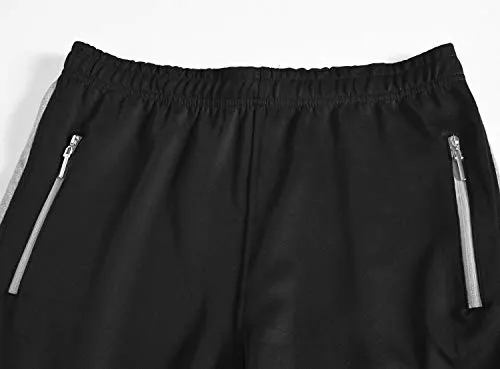 TBMPOY Men's 2 Piece Jacket & Pants Woven Warm Jogging Gym Activewear(Black/Grey,US S)