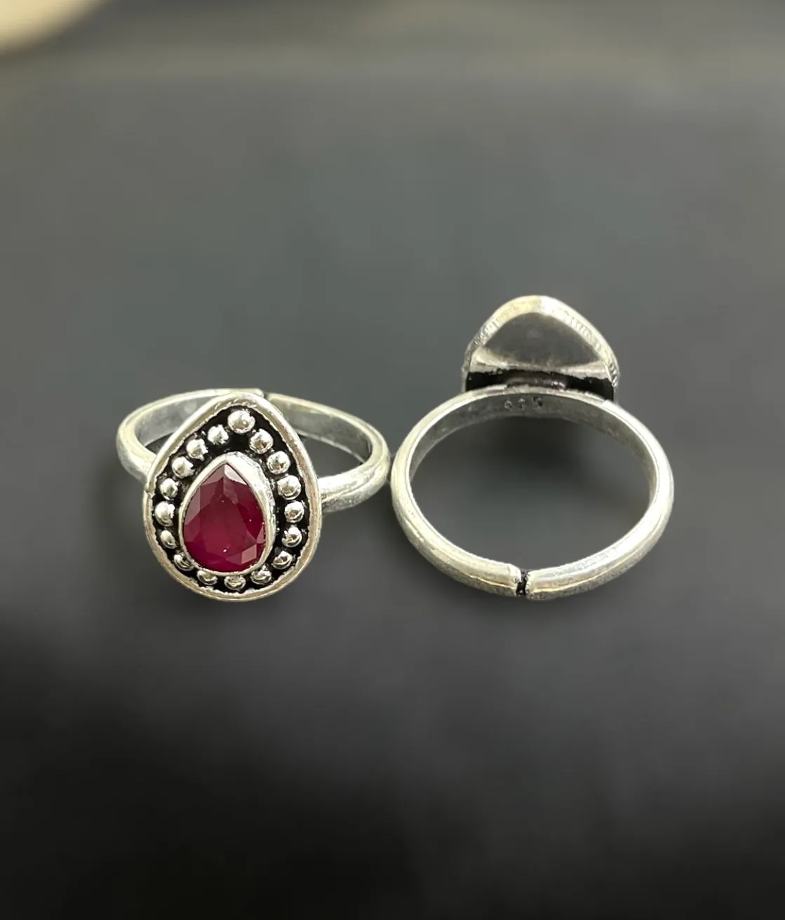 The Damini Silver Gemstone Toe-Rings