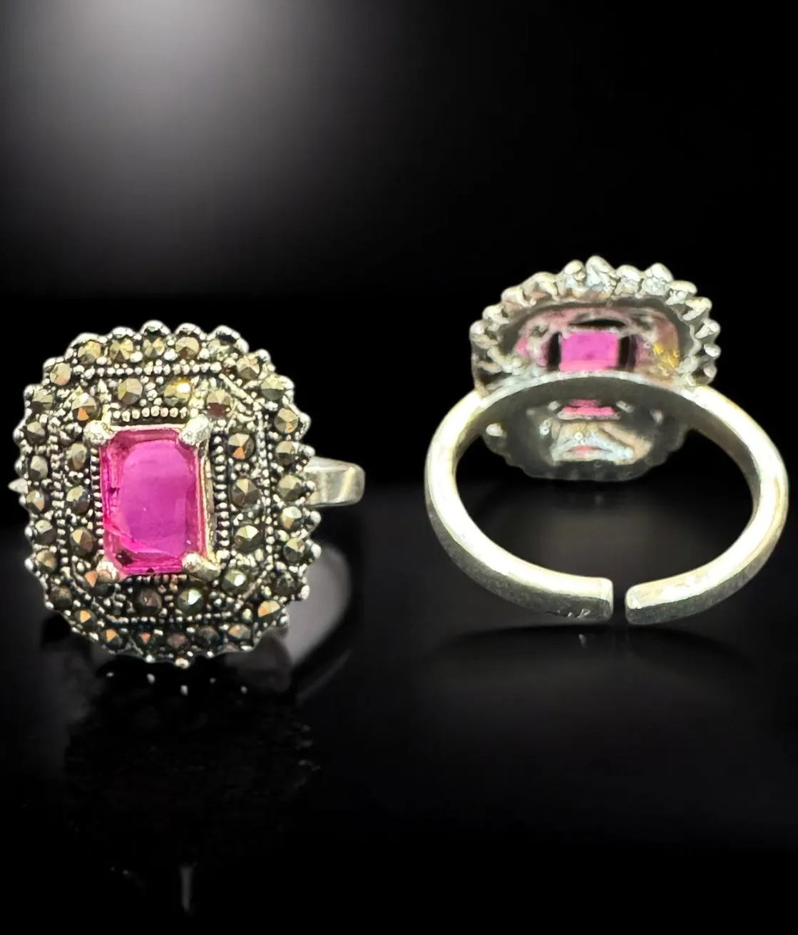The Divyak Silver Marcasite Toe-Rings