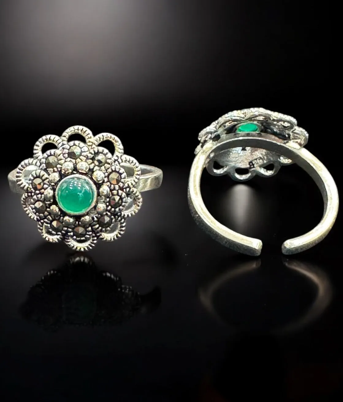 The Harit Silver Marcasite Toe-Rings