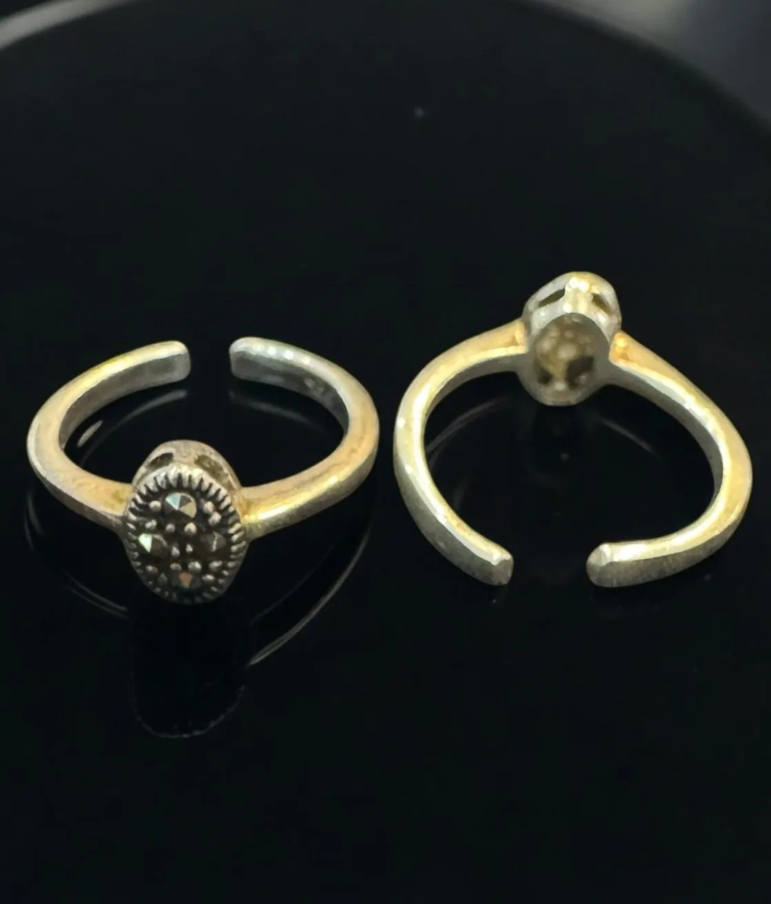 The Nitya Silver Marcasite Toe-Rings