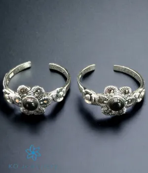 The Preet Silver Marcasite Toe-Rings (Black)