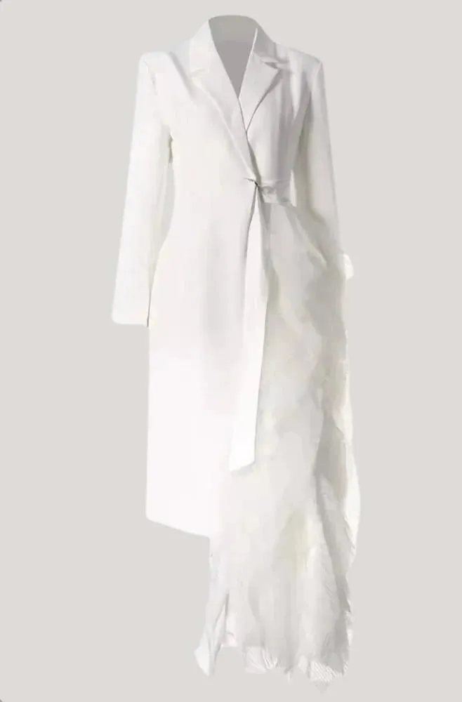 The Ruffle Side Long Sleeve Jacket