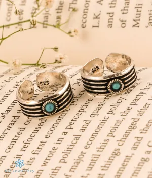 The Udvita Silver Toe-Rings (Turquoise)