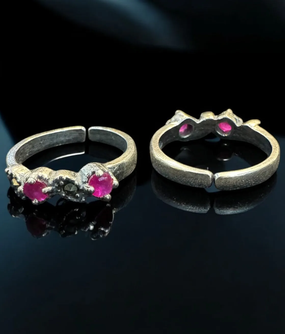 The Vyoma Silver Marcasite Toe-Rings