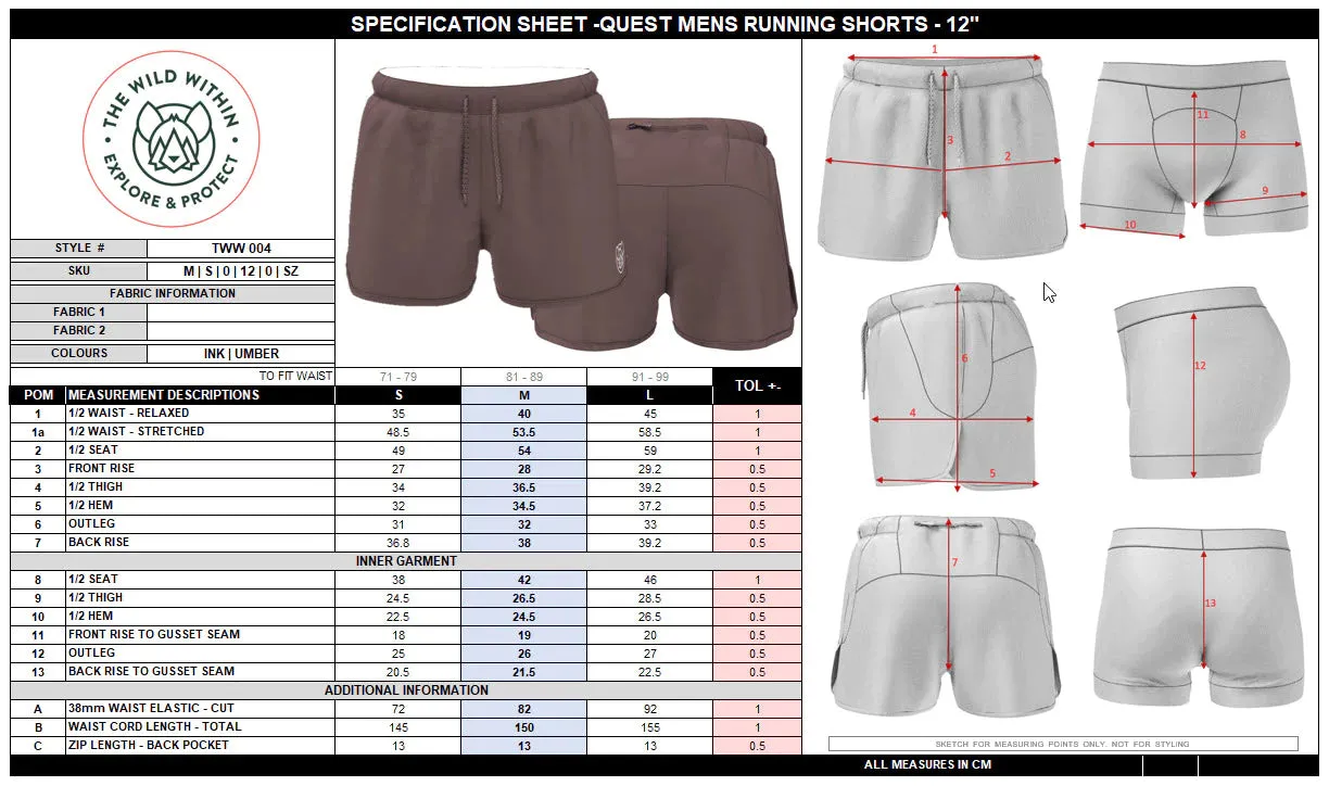 The Wild Within  Quest 14" Trail Shorts ♂