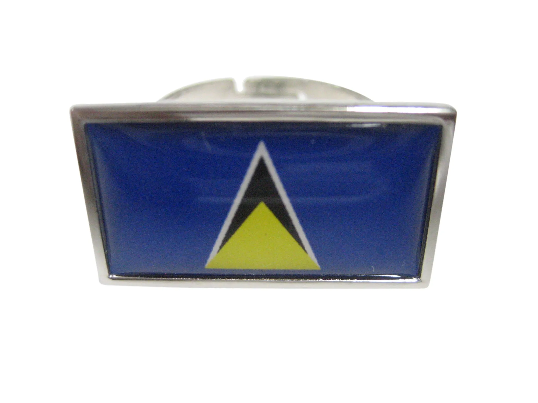 Thin Bordered Saint Lucia Flag Adjustable Size Fashion Ring