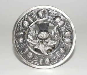 Thistle Plaid Brooch with a Thistle Mount - Antique